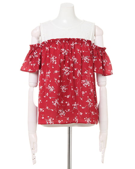 INGNI（イング） レイヤー花柄肩あき／トップス ﾎﾞﾙﾄﾞｰ/A