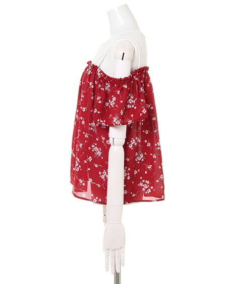 INGNI（イング） レイヤー花柄肩あき／トップス ﾎﾞﾙﾄﾞｰ/A