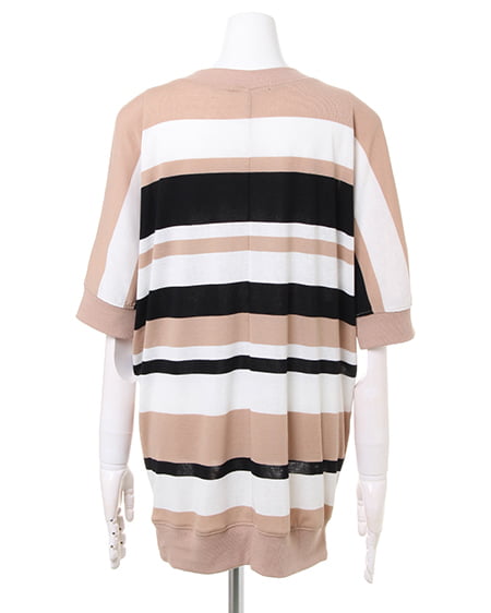 INGNI（イング） イレギュラーボーダー／ドルマントップス ﾍﾞｰｼﾞｭ