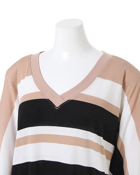 INGNI（イング） イレギュラーボーダー／ドルマントップス ﾍﾞｰｼﾞｭ