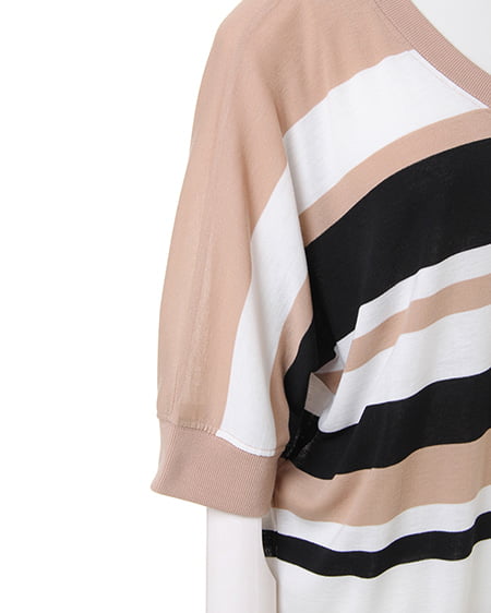 INGNI（イング） イレギュラーボーダー／ドルマントップス ﾍﾞｰｼﾞｭ