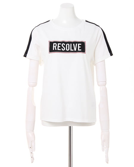 INGNI(イング) 袖ラインBOXロゴTシャツ オフホワイト