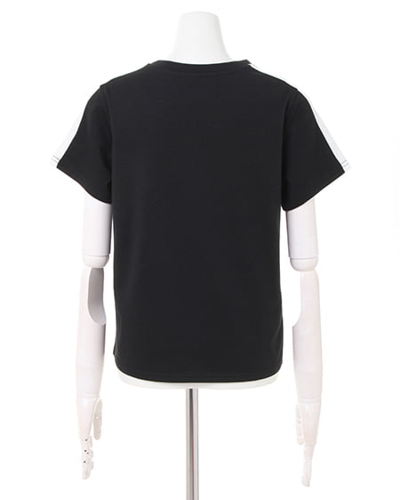 INGNI(イング) 袖ラインBOXロゴTシャツ クロ