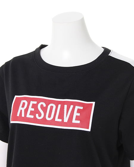 INGNI(イング) 袖ラインBOXロゴTシャツ クロ