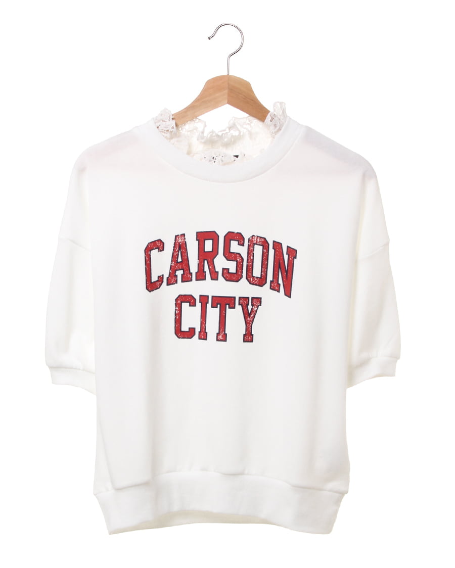 カレッジロゴレースレイヤードスウェットトップス／A｜INGNI(イング