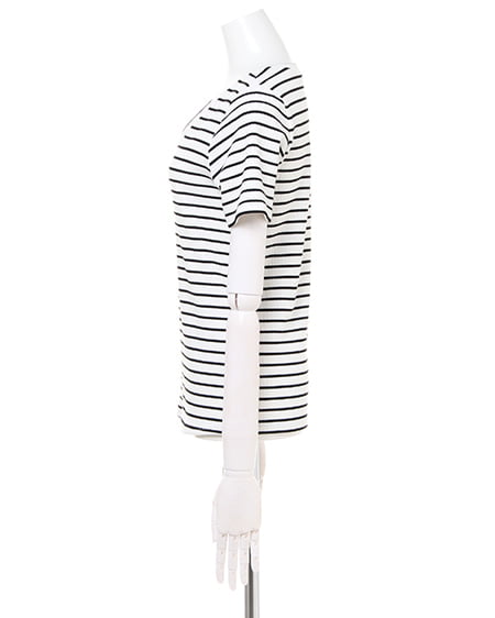 INGNI（イング） リブフロントクロス／Vネックトップス ﾎﾞｰﾀﾞｰ