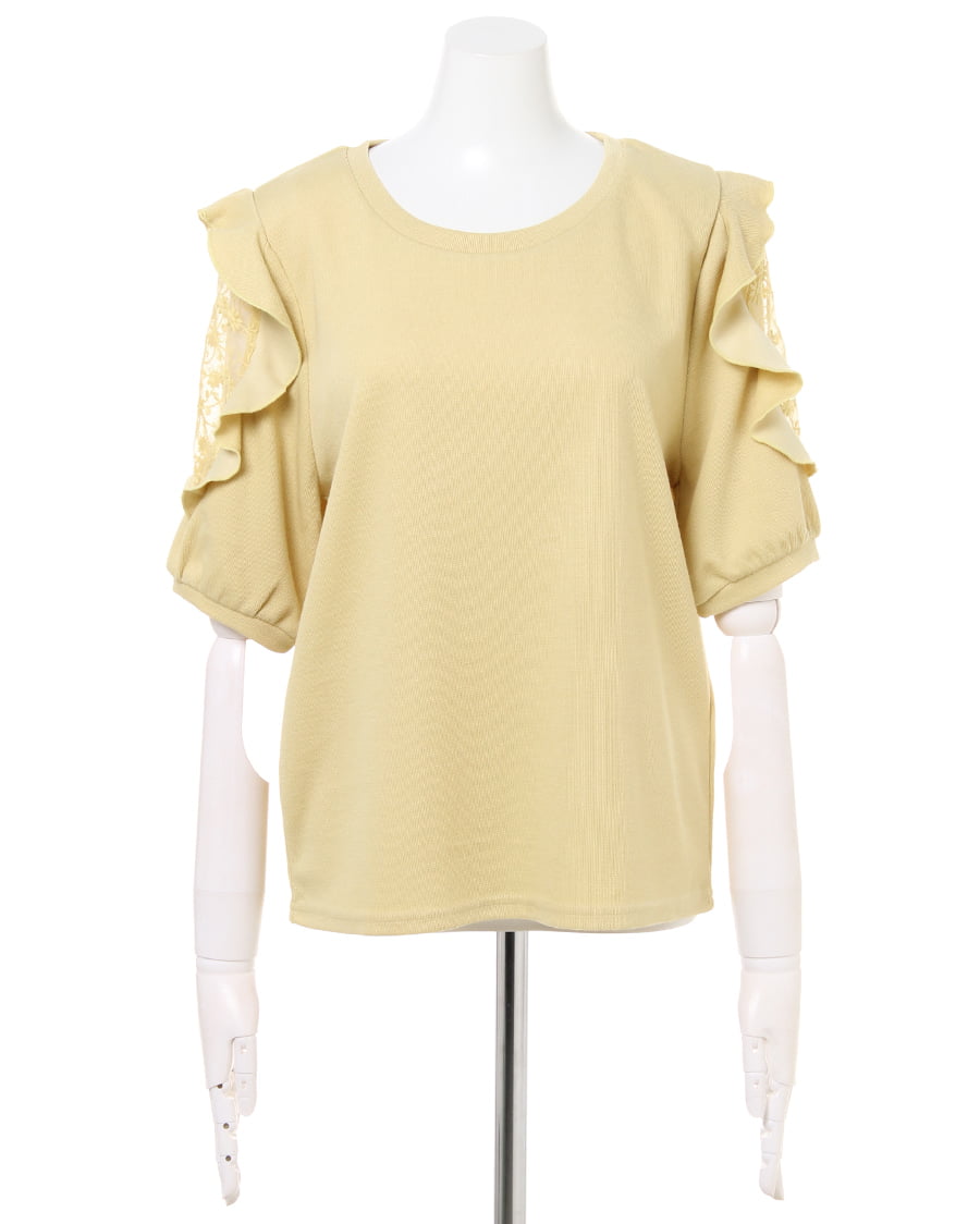 アイボリー レース フリル袖 トップス　フラメンコ【出品9/23まで】 アイボリー レース フリル袖 トップス フラメンコ【本日限定 お