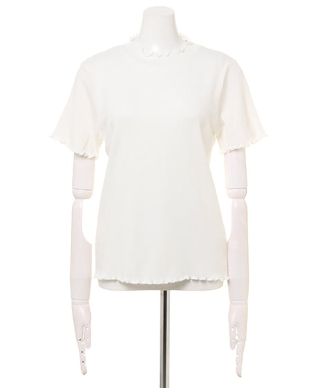 INGNI（イング） プチハイネックメロートップス半袖 ｵﾌﾎﾜｲﾄ