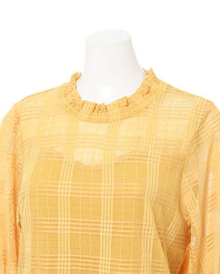 INGNI（イング） シャドーチェック／トップス ｲｴﾛｰ