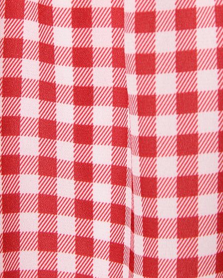 INGNI（イング） オフショル／柄トップス ｱｶ/ｷﾞﾝｶﾞﾑ