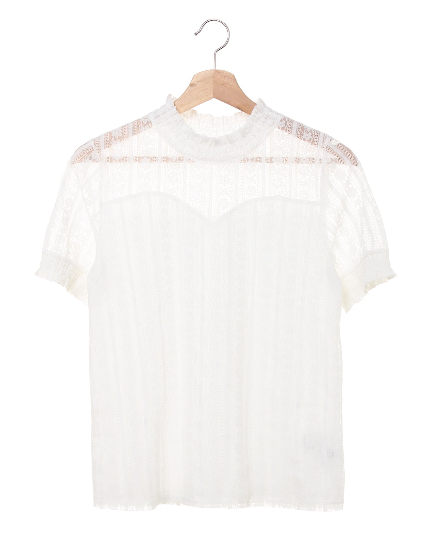 ストライプ／レースハイネックトップス｜INGNI(イング) 公式通販