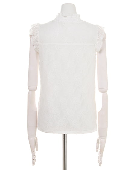 INGNI（イング） ラッフルスリーブ／レーストップス ｵﾌﾎﾜｲﾄ