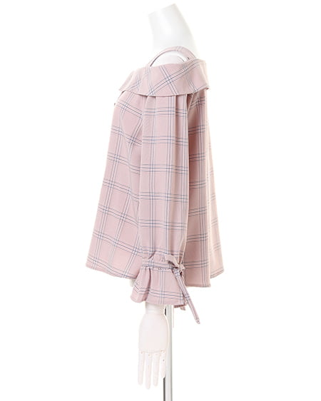 INGNI（イング） チェック柄オフショル／ブラウス ﾋﾟﾝｸ