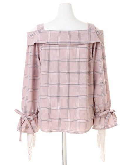 INGNI（イング） チェック柄オフショル／ブラウス ﾋﾟﾝｸ