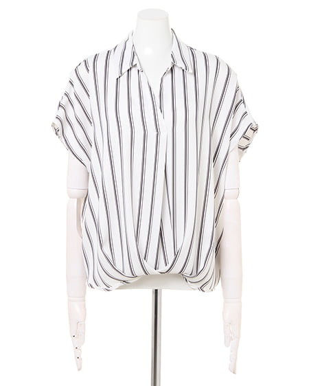 INGNI（イング） 裾タックトロミ／スキッパーシャツ ｵﾌｸﾛ/ｽﾄﾗｲﾌﾟA