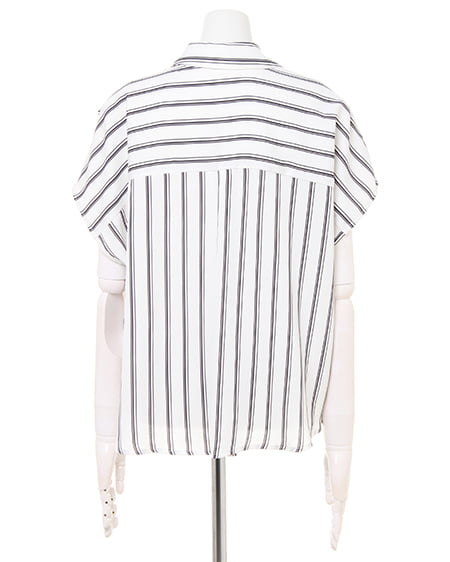 INGNI（イング） 裾タックトロミ／スキッパーシャツ ｵﾌｸﾛ/ｽﾄﾗｲﾌﾟA