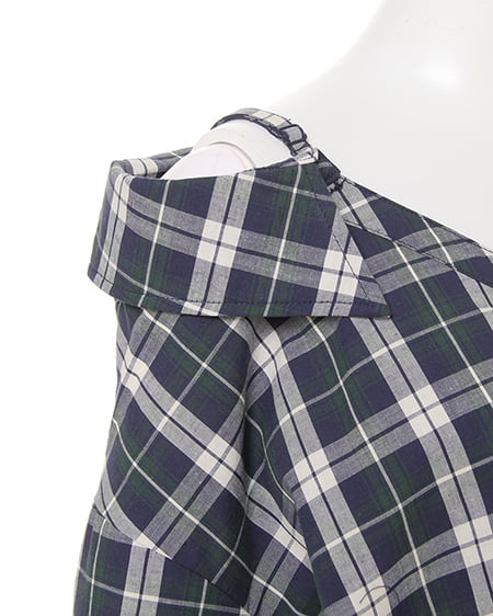 INGNI（イング） チェックオフショル／シャツ ｸﾞﾘｰﾝ