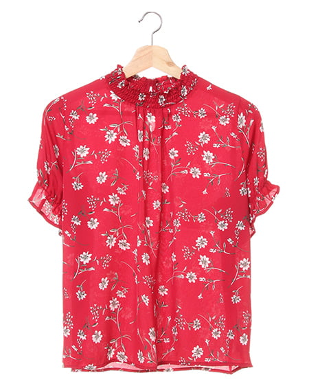 INGNI(イング) 花柄／ハイネックブラウス ﾎﾞﾙﾄﾞｰ