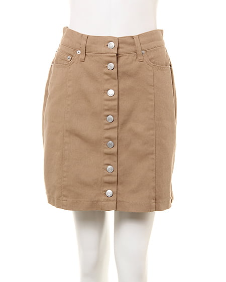 INGNI(イング) 前ボタン台形スカート/B ベージュ