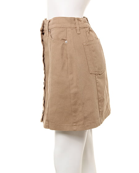 INGNI(イング) 前ボタン台形スカート/B ベージュ