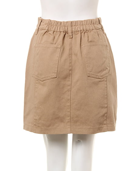 INGNI(イング) 前ボタン台形スカート/B ベージュ