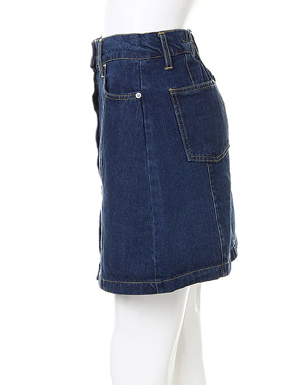 INGNI(イング) 前ボタン台形スカート/B デニム/ブルー