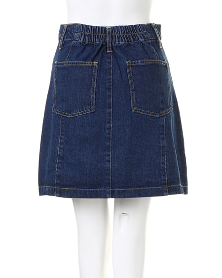 INGNI(イング) 前ボタン台形スカート/B デニム/ブルー