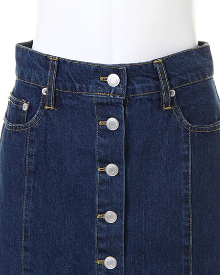 INGNI(イング) 前ボタン台形スカート/B デニム/ブルー