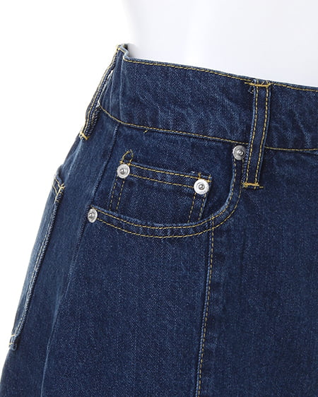 INGNI(イング) 前ボタン台形スカート/B デニム/ブルー