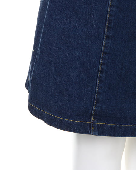 INGNI(イング) 前ボタン台形スカート/B デニム/ブルー
