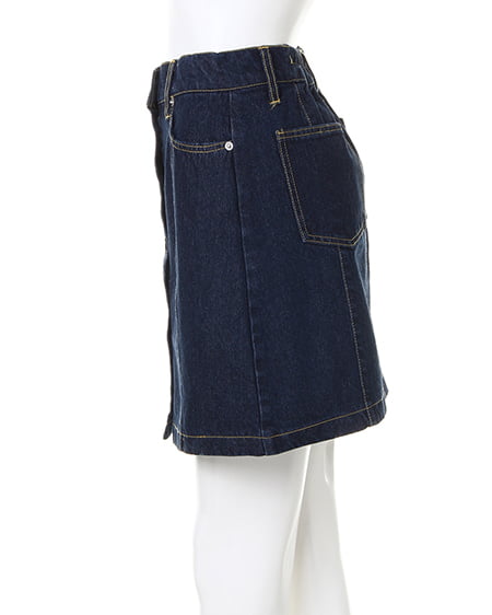 INGNI（イング） 前ボタン台形スカート／B ﾃﾞﾆﾑ/ｺﾝ