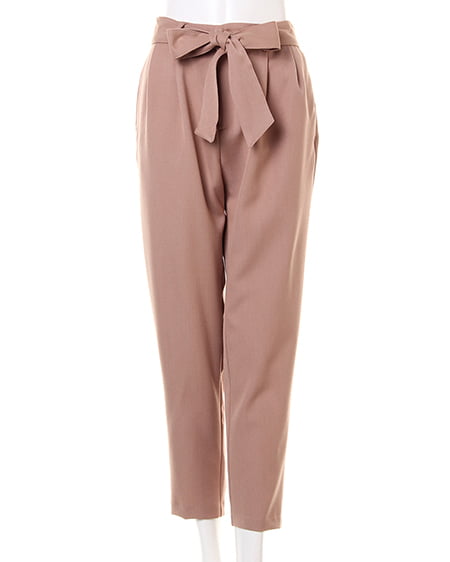 INGNI（イング） サッシュ付きテーパードパンツ ﾍﾞｰｼﾞｭ