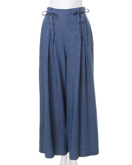 INGNI（イング） レースUPワイド／パンツ ﾃﾞﾆﾑ/ﾌﾞﾙｰ