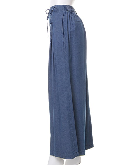 INGNI（イング） レースUPワイド／パンツ ﾃﾞﾆﾑ/ﾌﾞﾙｰ