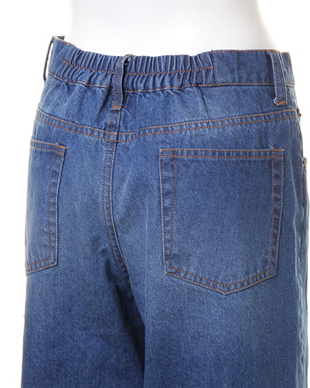 INGNI（イング） ベルト付きデニムワイドパンツ／B ﾃﾞﾆﾑ/ﾌﾞﾙｰA