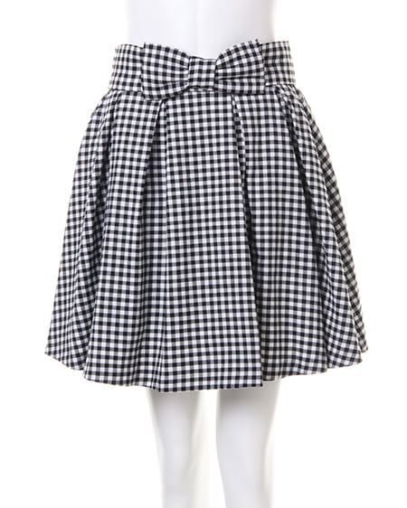 INGNI（イング） リボンベルト付スカパン／A ｸﾛ/ｷﾞﾝｶﾞﾑ