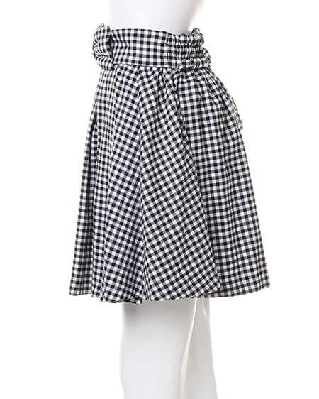 INGNI（イング） リボンベルト付スカパン／A ｸﾛ/ｷﾞﾝｶﾞﾑ