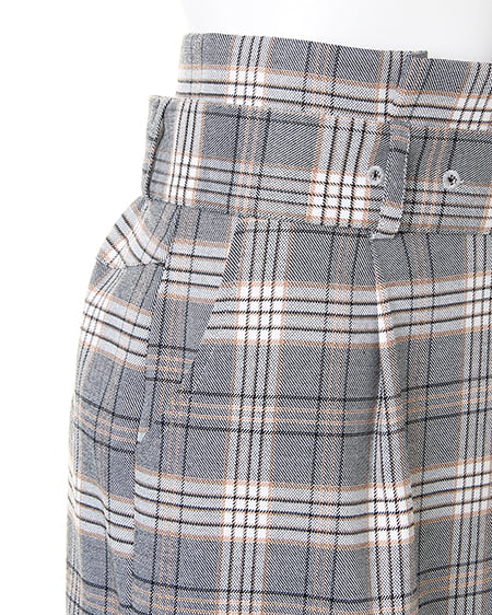 INGNI(イング) 共ベルト付チェック柄ナロー/スカートB グレー/チェック