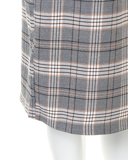 INGNI(イング) 共ベルト付チェック柄ナロー/スカートB グレー/チェック