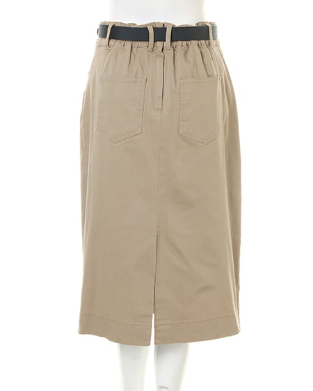 INGNI（イング） ベルト付きナロースカート ﾍﾞｰｼﾞｭ