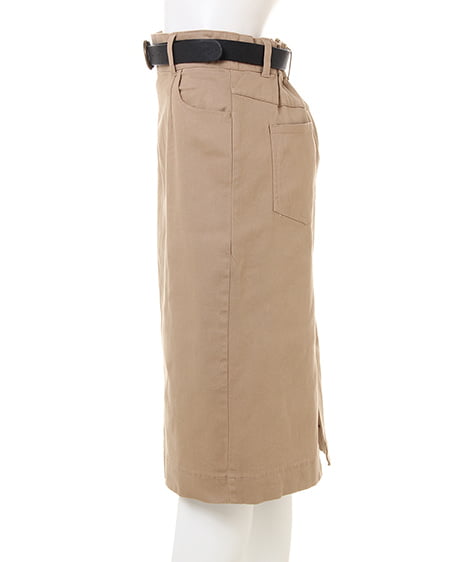 INGNI（イング） ベルト付きナロースカート ﾍﾞｰｼﾞｭ/A