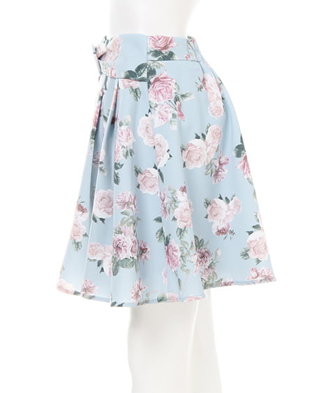 INGNI（イング） ウエストリボン花柄タックフレア／スカート ｻｯｸｽ