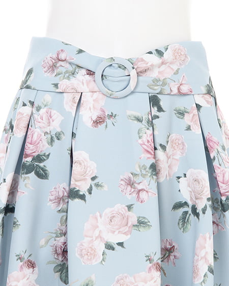 INGNI（イング） ウエストリボン花柄タックフレア／スカート ｻｯｸｽ