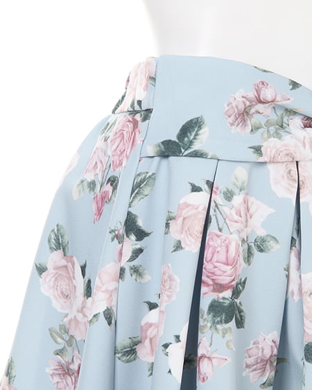 INGNI（イング） ウエストリボン花柄タックフレア／スカート ｻｯｸｽ