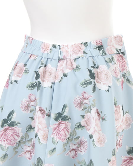 INGNI（イング） ウエストリボン花柄タックフレア／スカート ｻｯｸｽ