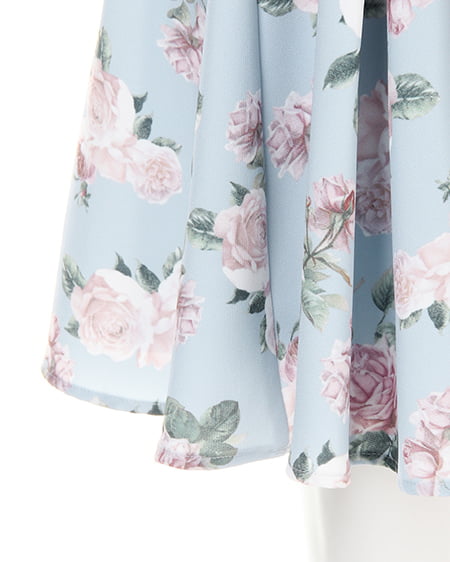 INGNI（イング） ウエストリボン花柄タックフレア／スカート ｻｯｸｽ