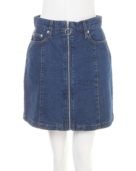 INGNI（イング） 前ZIP台形スカート ﾃﾞﾆﾑ/ﾌﾞﾙｰ