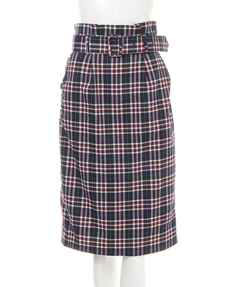 INGNI（イング） 共ベルト付チェック柄ナロー／スカート ｺﾝ/ﾁｪｯｸ