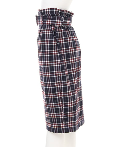 INGNI（イング） 共ベルト付チェック柄ナロー／スカート ｺﾝ/ﾁｪｯｸ