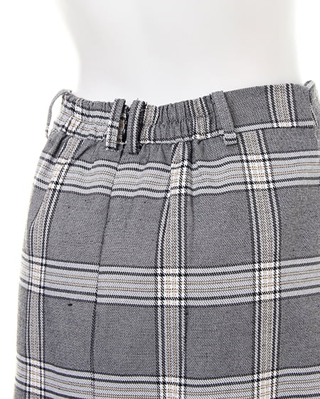 INGNI（イング） ベルト付きチェック柄ラップ台形／スカート ｸﾞﾚｰ/ﾁｪｯｸ